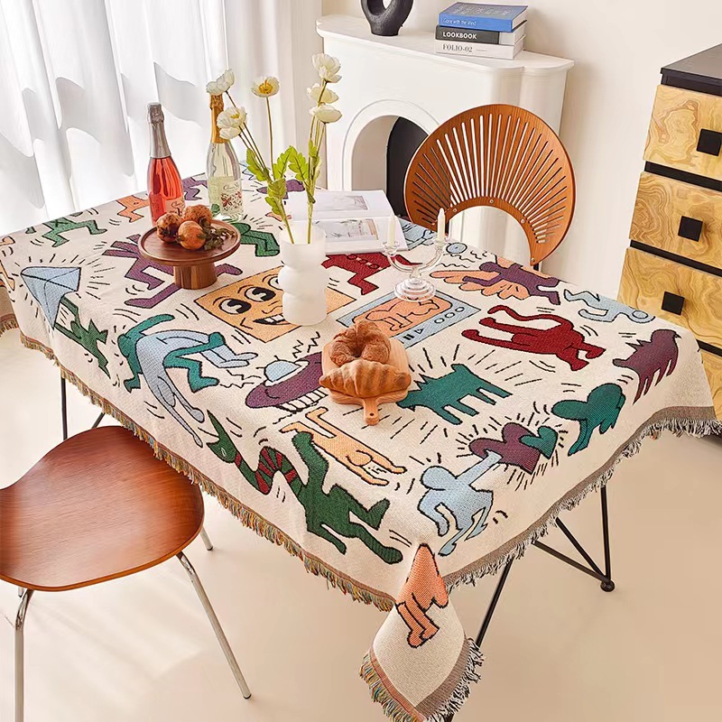 Cream Style Tablecloth Ins Cotton Linen Student De...